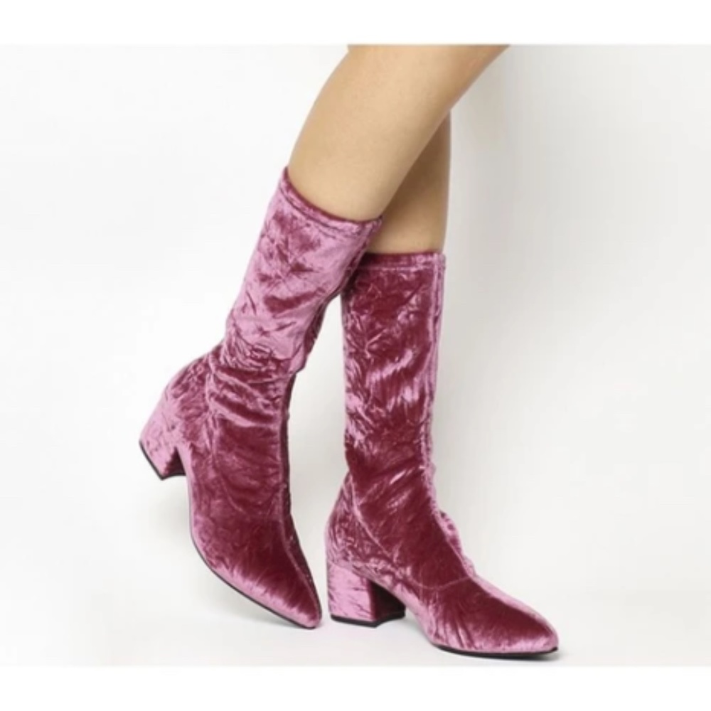 Vagabond Shoemakers Mya Pink Velvet Boots (G)